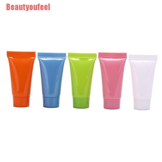 |beautyoufeel| 5pcs cosmética suave tubo 10ml loción plástica contenedores vacíos botellas refilable
