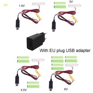 Cre enchufe de la ue de alimentación USB convertir a AA AAA eliminador de batería reemplazar 1 a 4pcs batería (1)