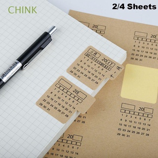 chink kawaii index label universal notebook kraft papel adhesivo organizador sin años planificador manuscrito papelería calendario