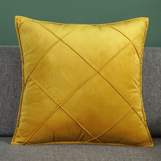 Funda de almohada suave de aspecto agradable decorativo de Color sólido funda de almohada cuadrada cojín decoración para el hogar (6)