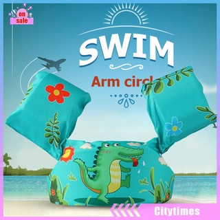 (Citytimes) De dibujos animados bebé flotador brazo manga flotabilidad chaleco salvavidas seguro piscina piscina anillo de natación (7)