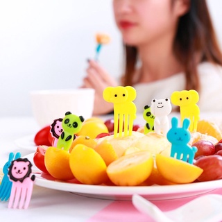 [0913] 10 piezas de plástico creativo lindo mini horquilla bento lindo mini tenedor de frutas para niños