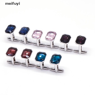 [Meifuyi] Creative colorful Crystal Cufflinks New Fashion Luxury Elegant Shirt Cuffink Button 439CL