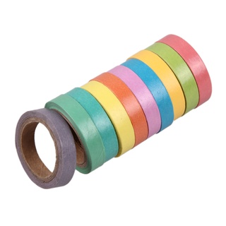 ◎welcome◎10x Rainbow Washi Sticky Paper Masking Adhesive Decorative Tape Scrapbookin