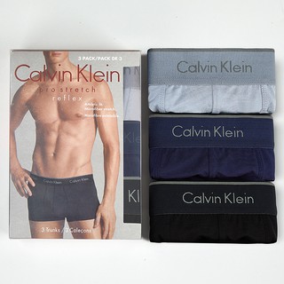 ¡Oferta! Calvin Klein Trunks (3psc + caja) 100% tela algodón transpiración transpirable (1)