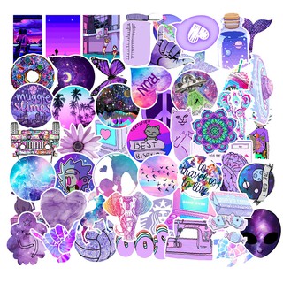 50 pzas calcomanías lindas de dibujos animados púrpura vsco de pvc impermeable graffiti decorativa maleta guitarra cuaderno pegatinas