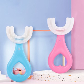 360 grados en forma de U bebé entrenamiento cepillo de dientes de silicona bebé dentición cepillo de dientes niños cuidado Oral