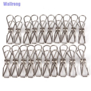 Wallrong> 20 clavijas de Metal para ropa de acero inoxidable, línea de lavado, colgador de papel, fotos, Clip