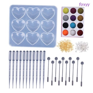 foxyy 1 Set Epoxy Mould DIY Handmade Heart Shaped Molds Creative 9 Grid Silicone Mold Pendant Jewelry Making Tool Material