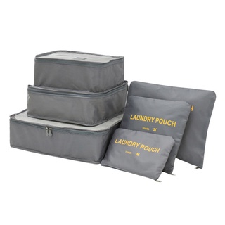 6 unids/set casual de gran capacidad de equipaje de embalaje bolsa de viaje bolsa organizador