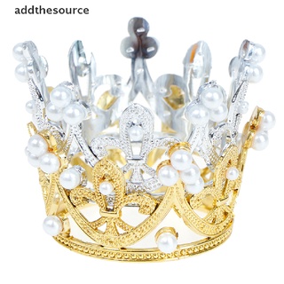[adte] 1 pieza mini corona pastel topper cristal perla tiara niños adornos de pelo dzb