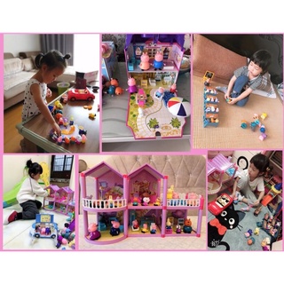 Villa de lujo coche deportivo parque de atracciones Peppa Pig Roles de la familia DIY Anime niños juguetes figura de acción juguetes educativos cumpleaños (9)