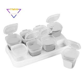 Baby Food Jars,Baby Food Storage, Baby Food Containers, Sprout Cups Reusable Stackable Storage Cups with Tray (9 PCS)