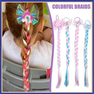 coloridas trenzas de dibujos animados lindo arco peluca cola de caballo trenzado diadema para niñas personalizado headwear