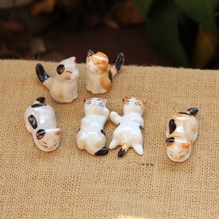 palillos titular de forma de gato soporte tenedores de cerámica de dibujos animados animal casa palillos resto para la cocina