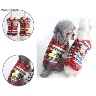 Wanpanyu chaleco de invierno sin mangas para mascotas/chaleco de perro pequeño/ropa lavable a mano para navidad