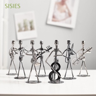 Sisies Musical cumpleaños decoración del hogar Figurine adorno escritorio decoración artesanía estatua hierro hombre figura música hombre