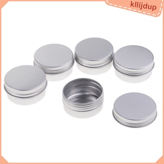 [kllijdup] 5 piezas 30/40/120 ml de aluminio redondo bálsamo labial estaño frasco de almacenamiento botellas con tapón de rosca para bálsamo labial, cosmético,