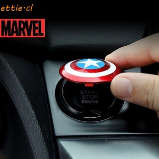 ETTIE Auto Decoración Interior Marvel Capitán América Coche-Estilo De Inicio Botón De Parada De Arranque Del Decorativo Círculo Accesorios Encendido Interruptor 3D Pegatina Motor Cubierta