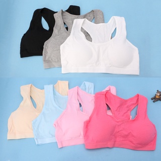 Lidu1 ropa interior de algodón para niñas/niños/ropa interior deportiva/sujetadores pequeños de entrenamiento de pubertad (7)