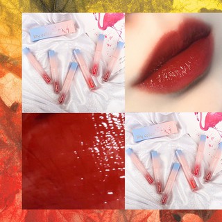 lápiz labial húmedo/tinte labial de agua/color rojo humectante brillante/no-fade