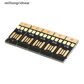 [milliongridnew] 5 piezas lámpara de noche mini tarjeta de bolsillo usb de alimentación led 0.2w luz para ordenador portátil (8)