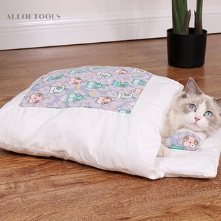 Herramienta extraíble gato perros cama invierno cálido gatito casa gatos saco de dormir perrera [Alo] (9)