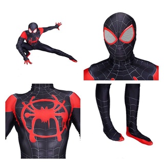 Miles Morales Spider-Verse Niños Adulto Lycra Spandex Superhéroe Cosplay Disfraz De Fiesta (3)