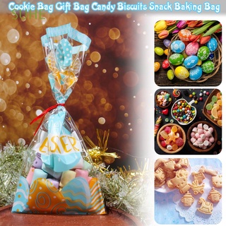 SUHE 50PCS Gifts Cookie Bags Party Supplies Biscuit Package Candy Bag Cute Storage Pocket Bunny Ear Snack Decoration Easter Rabbit