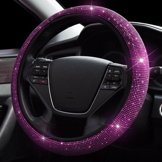 Cubierta del volante del coche decorativo diamante rosa brillante Universal mujeres (3)