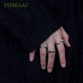 Anillo estrella2 Vintage para mujer/valado/anillo Punk De Cristal/ Zirconita/anillos abiertos