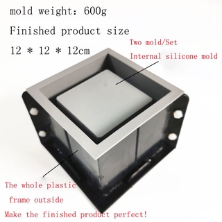 12 cm cuadrado de hormigón molde de silicona de doble capa de diseño ovalado diseño de plantas en maceta contenedor de cemento molde de gran tamaño (4)