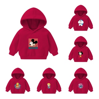 Abrigo De lana Para niños con capucha De Manga larga roja Para niñas/niños