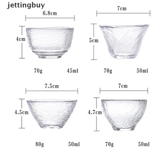 [Jettingbuy] taza de té de cristal martillada hecha a mano estilo japonés pequeña taza de Sake taza de té