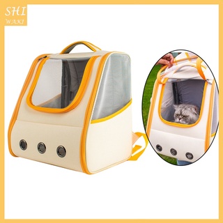 [SHIWAKI] Mochila portadora para mascotas para perros gatos, bolsa de transporte de malla grande transparente buena ventilación, para viajes, Camping, senderismo y uso diario