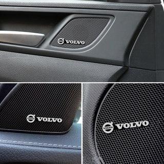4pcs etiqueta engomada del coche volvo calcomanía 3d aluminio emblema altavoz audio insignia interior pegatina decorativa para v40 v60 s40 s60 s90 xc40 xc60 xc90 v40 v60 (2)