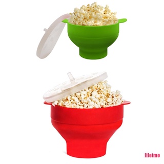 【lileim】Popcorn Microwave Foldable Kitchen DIY Popcorn Bucket Bowl Maker With Lid