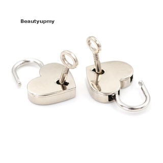 [beautyupmy] nuevo candado de metal plateado con forma de corazón, bolsas de equipaje, cerradura con llave mini caliente