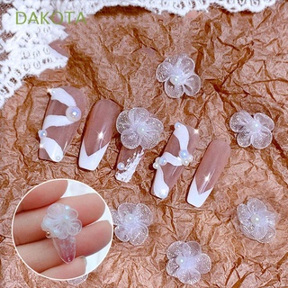 Dakota elegante encanto de hadas perla hilo japonés 3D uñas arte decoraciones flor uñas joyería