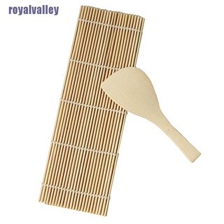 royalvalley Sushi Rolling Maker Bamboo Material Roller DIY Mat and A Rice Paddle UJGF