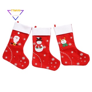 3pcs santa calcetín regalo niño caramelo bolsa muñeco de nieve ciervo bolsillo colgante árbol de navidad decoración del hogar
