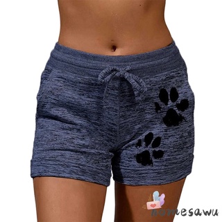 Pantalones cortos de secado rápido impresos para mujer, pantalones de Yoga, deportes de ocio, cintura elástica pantalones cortos HSU