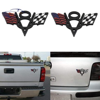 2pcs v8 emblema insignia usa bandera americana coche tronco 3d emblema insignia pegatina pegatina para ford chevrolet chevy corvette