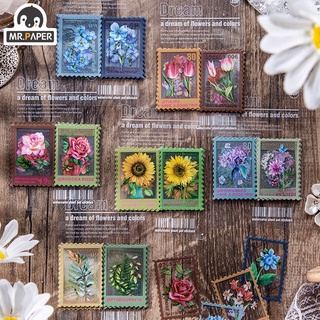 Floral Post Dream Series PET Transparent Stamps Creative Stickers Bullet Diary Decoration Stationery Stickers