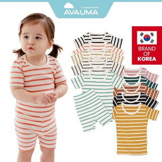 Avauma bebé niños niñas pijama conjunto 6M-4T niños lindo niño cómodo ajuste Pjs algodón verano manga corta ropa de dormir raya 10 Color