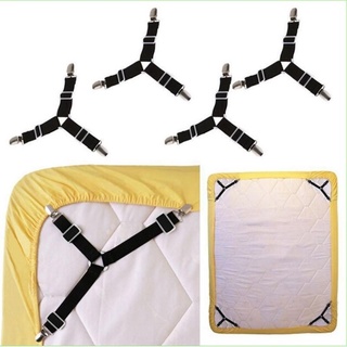 4PCS Triangle Bed Mattress Sheet Clips Grippers Straps Suspender Fastener Holder