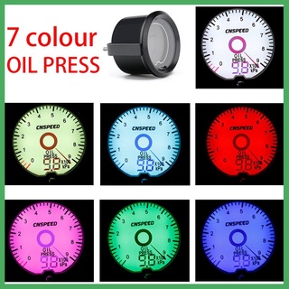 cnspeed 52mm 7 colores lcd puntero de aceite manómetro kpa presión de aceite guage