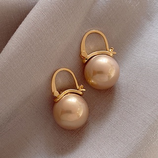 yemianbuj 1 Pair Lady Drop Earrings Imitation Pearl Contracted Vintage Elegant Geometric Dangle Earrings for Gift