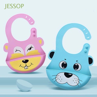 JESSOP Soft Silicone Bibs Waterproof Burp Cloths Baby Bibs Newborn Toddle Boy Girl Adjustable Baby Stuff Feeding Bib/Multicolor