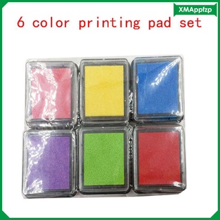 6 colores almohadilla de tinta sellos socio dedo pintura diy artesanía para niños lavable